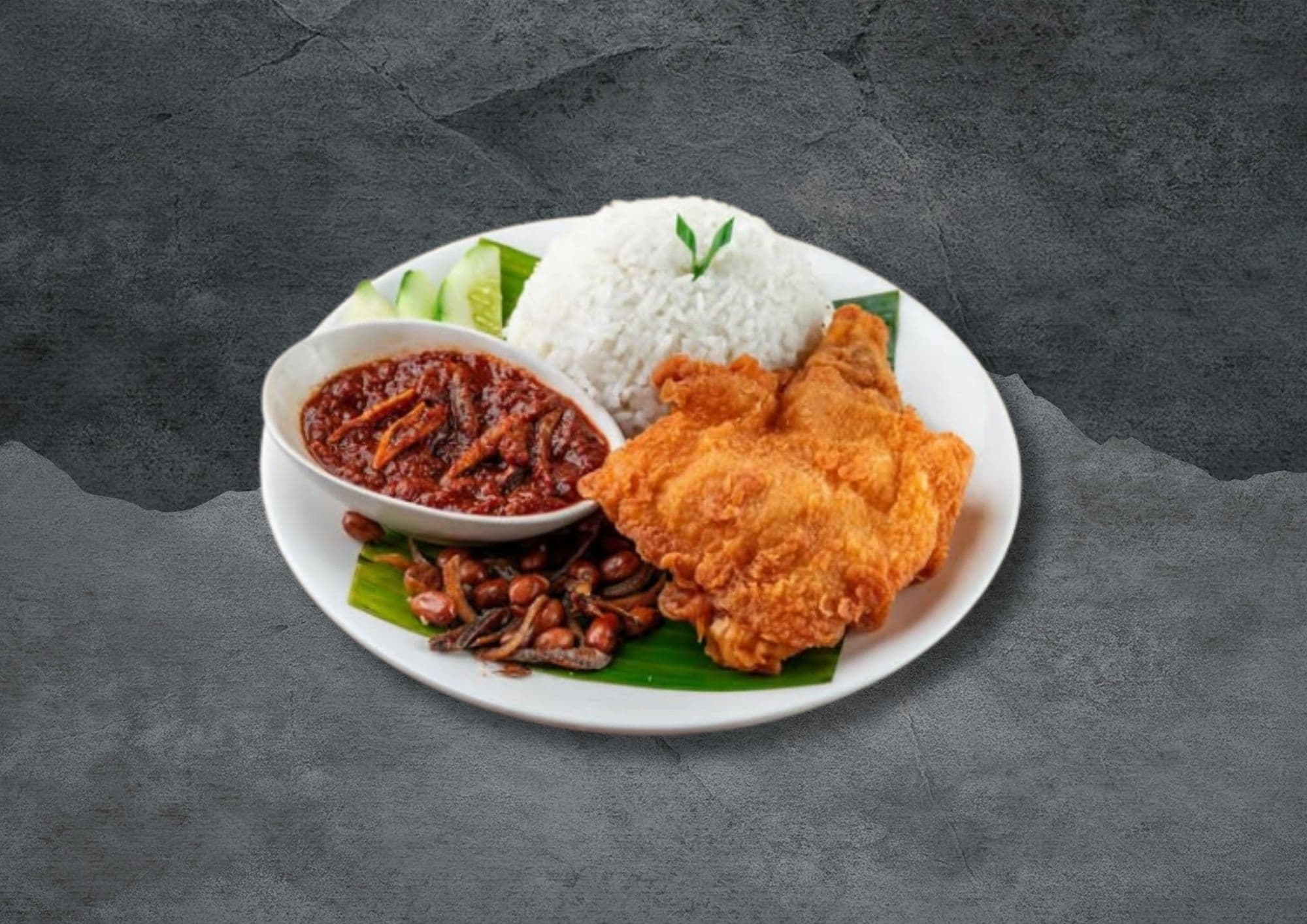 Asian Nasi Lemak Ayam Goreng Platter